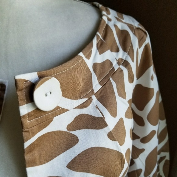 Animal print coat dress /with belt - Picture 4 of 7